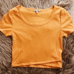 Charlotte Russe Mustard Yellow Crop Top